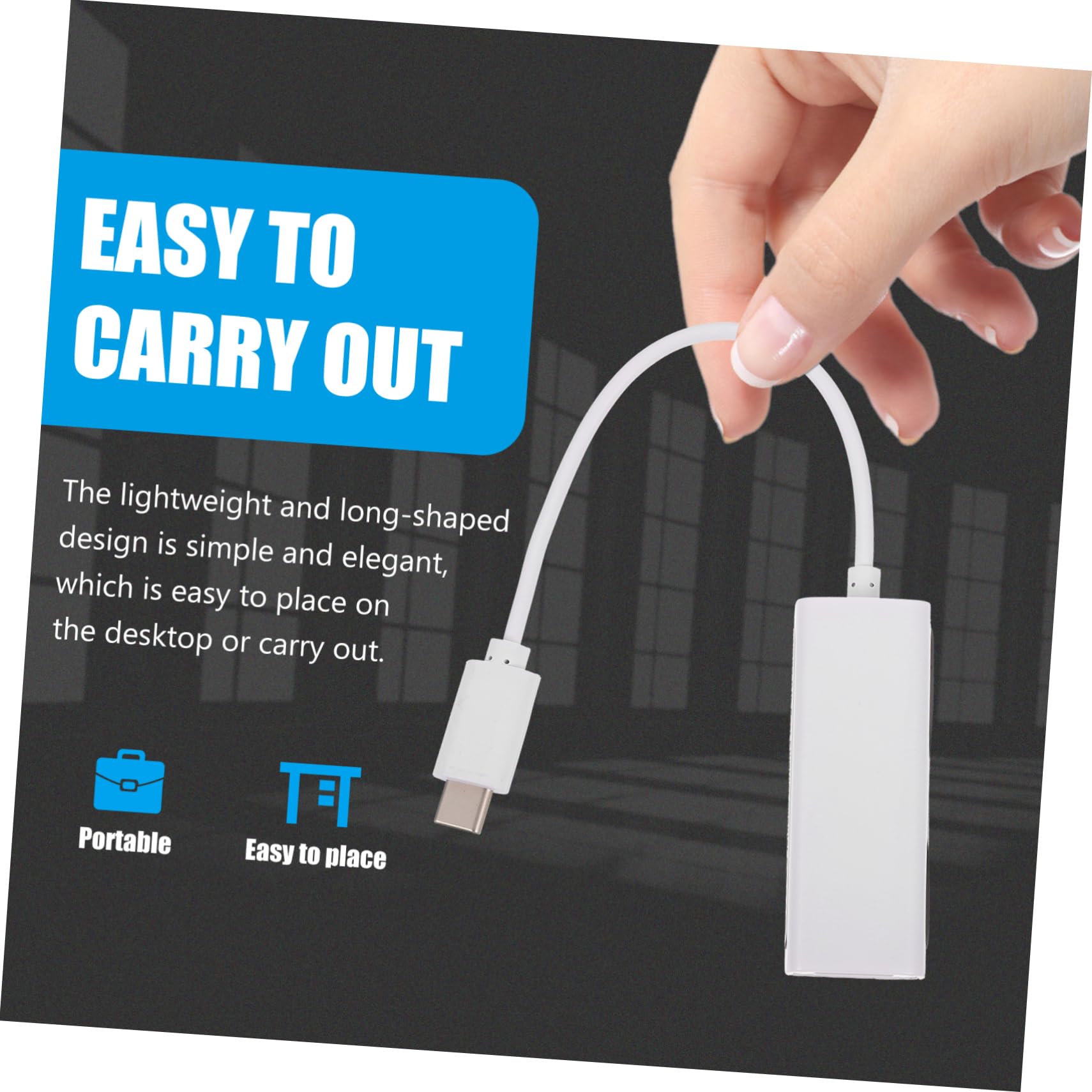 ETHZZLE 1Pc USB Ethernet Adapter USB Network Adapter for Laptop Accessory High Stability Data Transmission Compatible with Multiple Systems Durable Wear Resistant