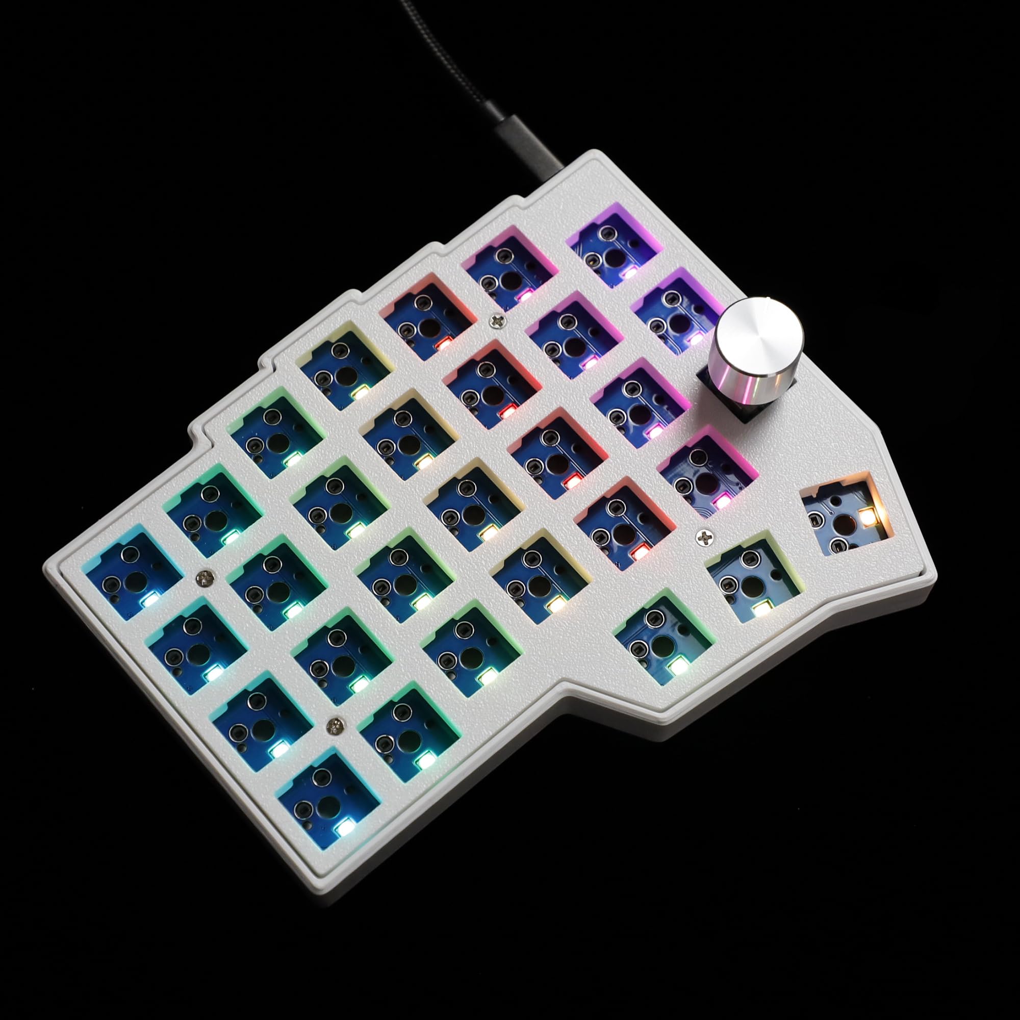 YMDK BORNE Manopola Corne4×6 Layout 58 Tasti Ergonomico Wired Hot-swap Split MX Tastiera Meccanica South RGB QMK Fiala Programmabile