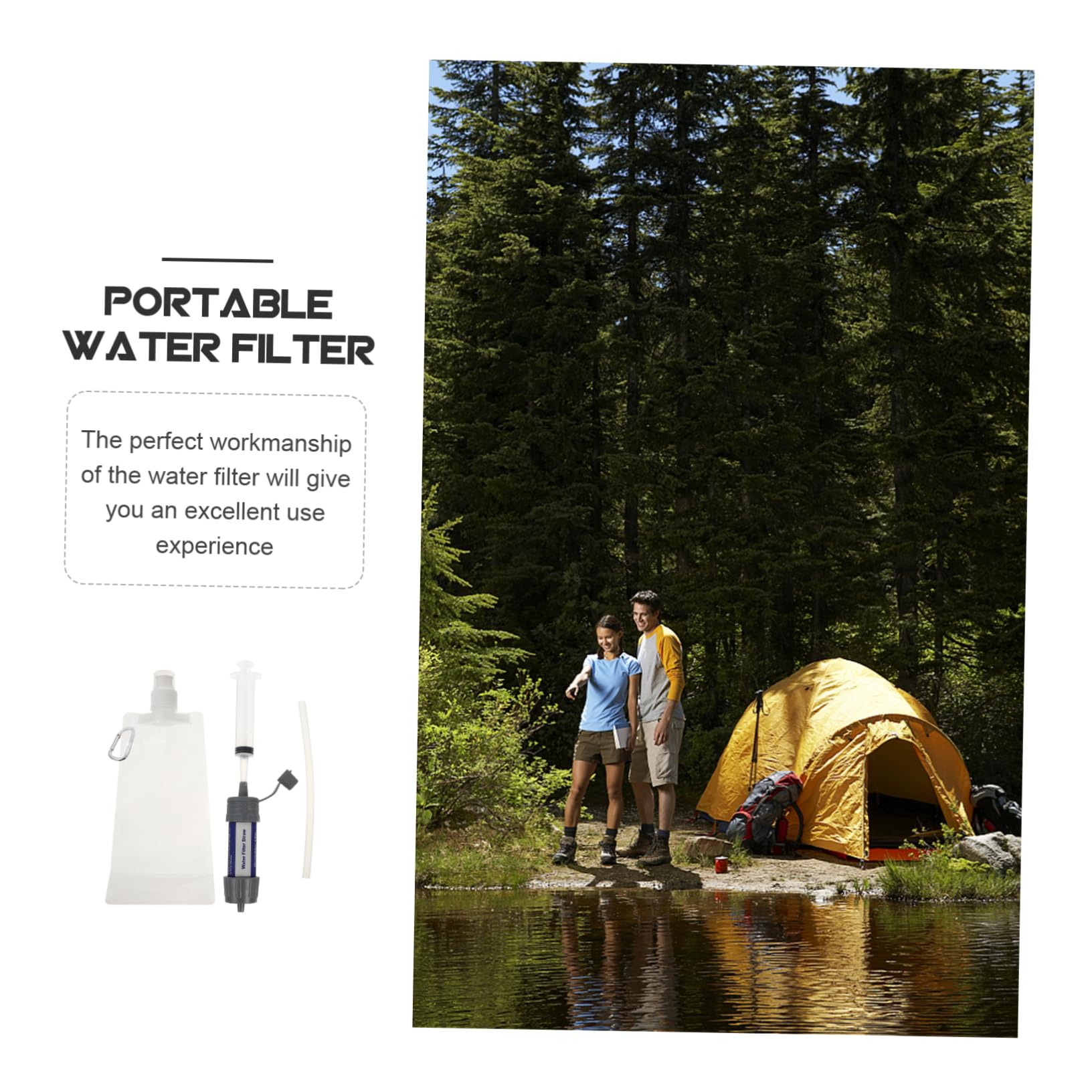 WOONEKY Tragbarer Wasserfilter aus Abs Kleiner Wasserreiniger für Camping und Outdoor Sicher und Präzise Gefertigt Kompakt für Notfall Trinkwasser