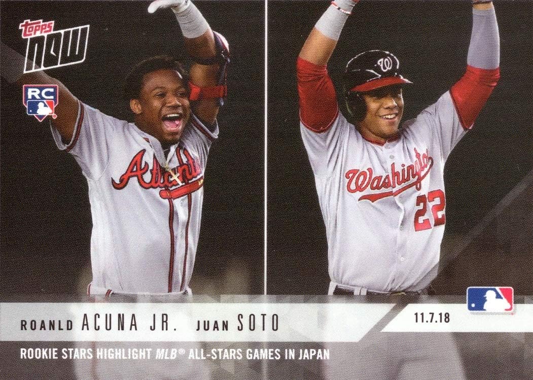 2018 Topps Now Baseball #OS31 Ronald Acuna Jr. / Juan Soto Dual Rookie Card - Only 946 made!