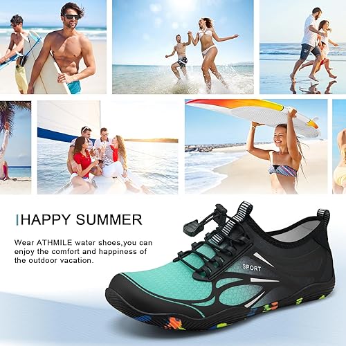 Miniatura 6 de ATHMILE Zapatos de agua para hombres y mujeres, zapatos de río, para adultos, natación, playa, lago, piscina, calcetines acuáticos, calcetines