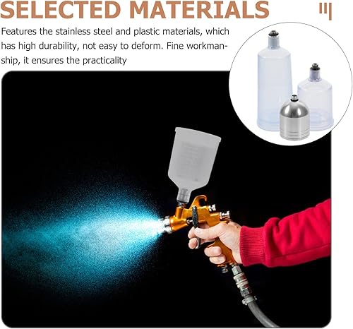 Miniatura 3 de Luxshiny Dispensador de olla de repuesto para aerógrafo, contenedor transparente, jarra para uñas, botella de aerógrafo para uñas, botellas de