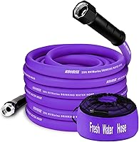 Vista 14 de Kohree Manguera de agua para autocaravana de 5/8 pulgadas x 15 pies, manguera de agua potable prémium con diseño sin torceduras, sin fugas, ligera