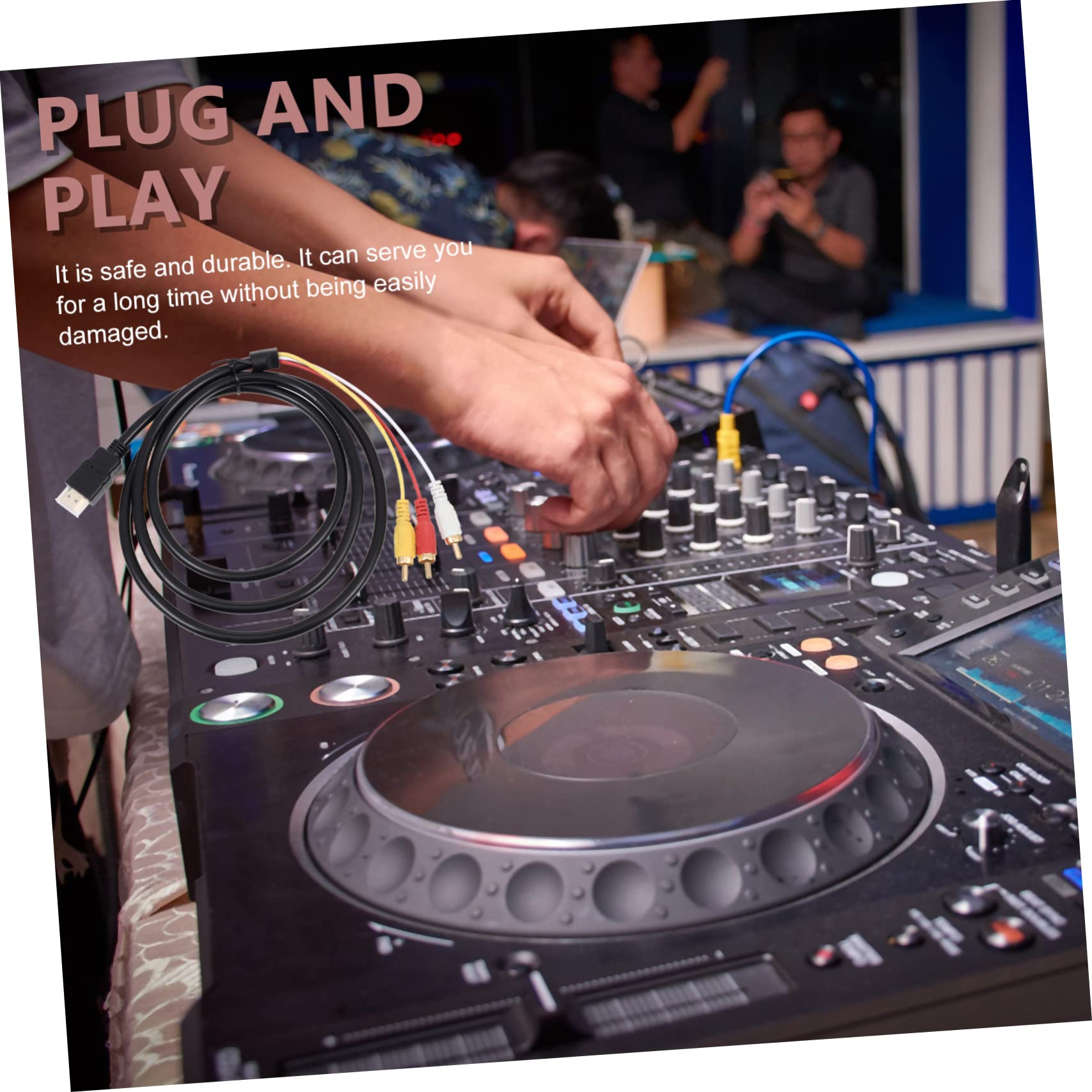 Housoutil Adapter Cable to Conversion 3 Leads Signal Transfer for Tvs Projectors Receivers Easy to Use