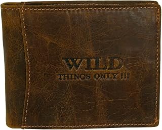 Men's Genuine Leather Wallet with RFID Protection, Brown, without press studs, Classic