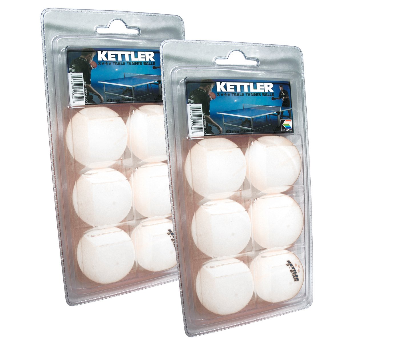 KETTLER 12 Pack 3-Star Table Tennis Balls, White