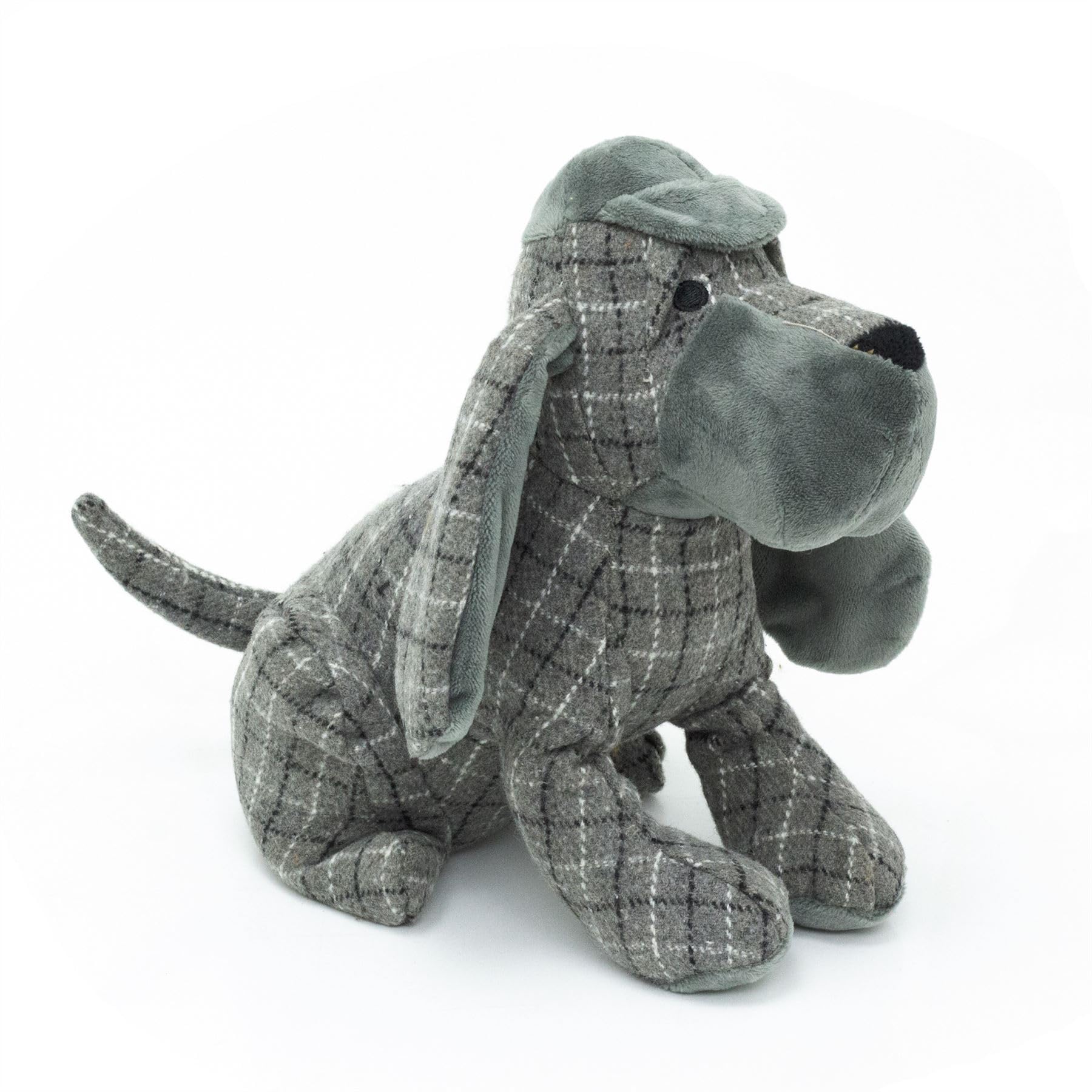 Carousel Home Grey Jerry Basset Hound Dog Doorstop | Fabric Hound Dog Shaped Door Stop With Hat | Novelty Decorative Fabric Animal Door Stopper 1.5Kg - 24Cm