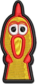 Screaming Rubber Chicken Head Multi-Color Embroidered Hook & Loop Patch Applique - Large 3.5 Inch