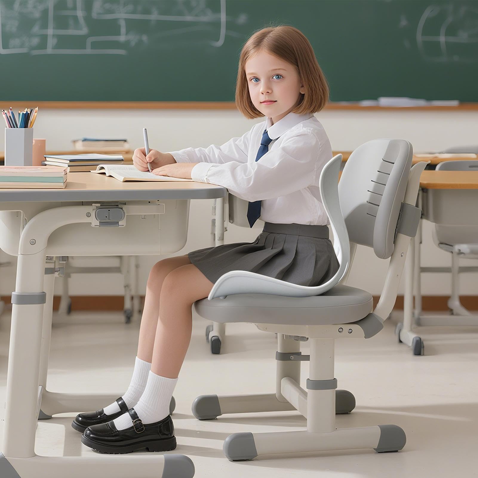 Ergonomiczne Podparcie Pleców Korektor Postawy Poduszka Biurowa Wytrzymała | Wsparcie Lędźwiowe Na Krzesło Oddychająca Do Użytku Domowego Pracy Podróży Samochodu Kempingu Klasy