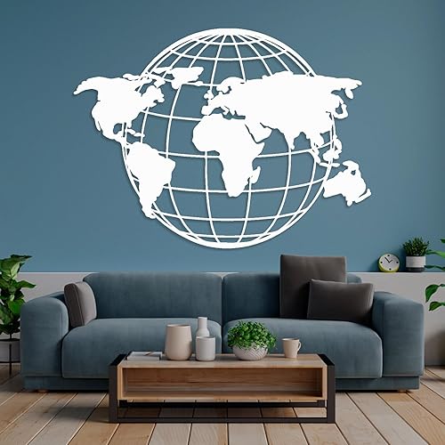 Miniatura 6 de Arte de pared de mapa del mundo metálico, mapa global del mundo, continentes de mapa del mundo de metal, arte de pared de tierra, arte de pared de