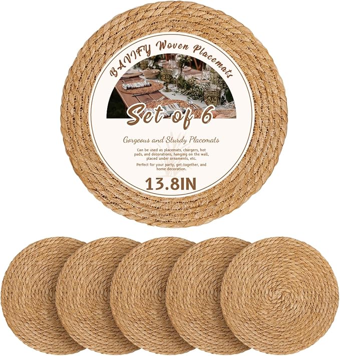 13 in Round Woven Placemats Set of 10