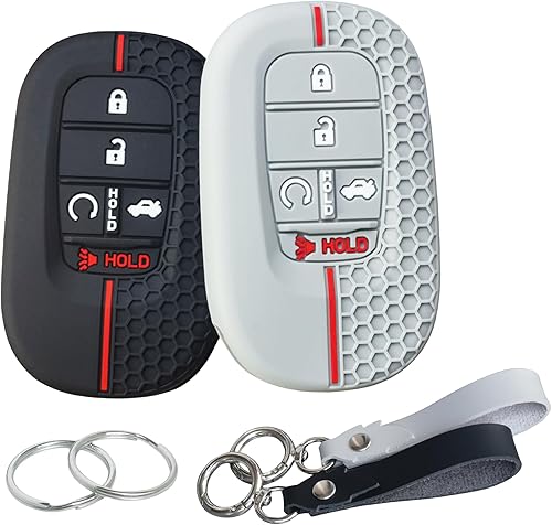 Miniatura 8 de 2 fundas de silicona para llavero inteligente de 5 botones para Honda Accord Civic Pilot HR-V CR-V Sport SI EX EX-L Touring 2022 2023 2024