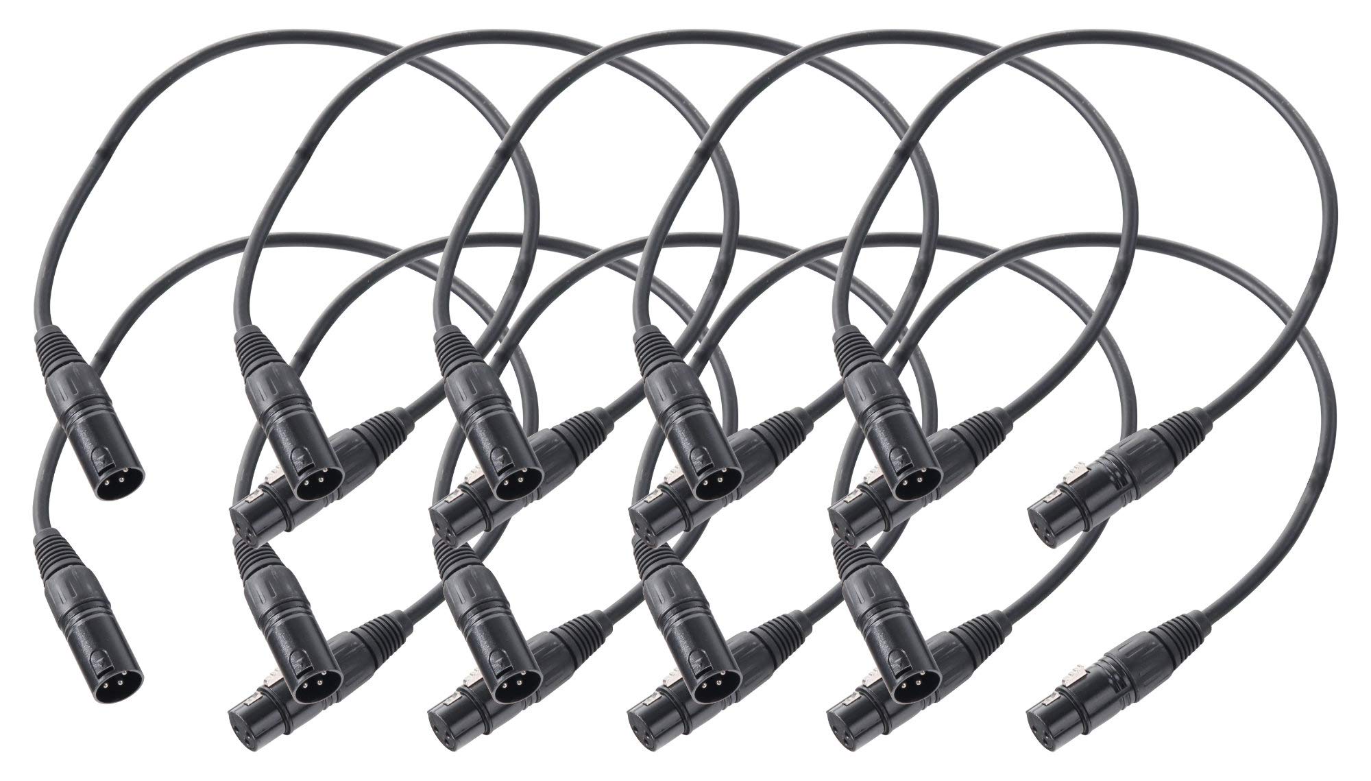 Pronomic Stage XFXM-0.5 Cable de Micrófono XLR 0, 5 m Negro Set de 10 | Conectores: XLR hembra 3 pines ? XLR macho 3 pines, Longitud: 0, Sección del conductor: 0, 226 mm², Cobre libre de oxígeno
