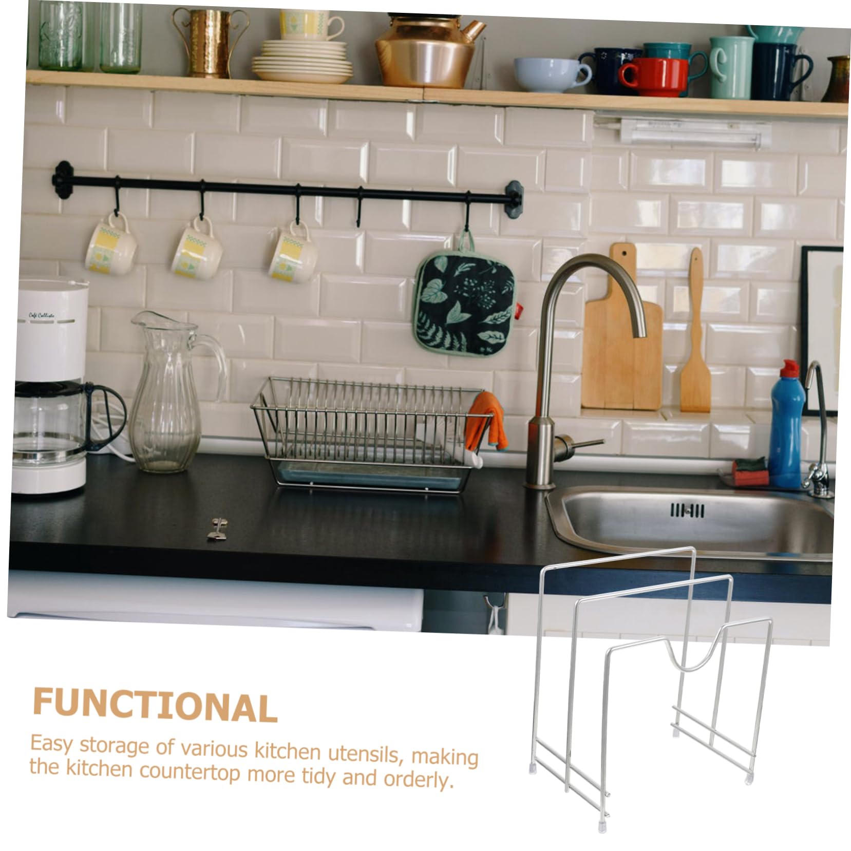 Jinminamz Support Multifonction Porte-Couvercle De Casserole - Organisateur De Cuisine Avec Égouttoir, Pliable Et Antidérapant
