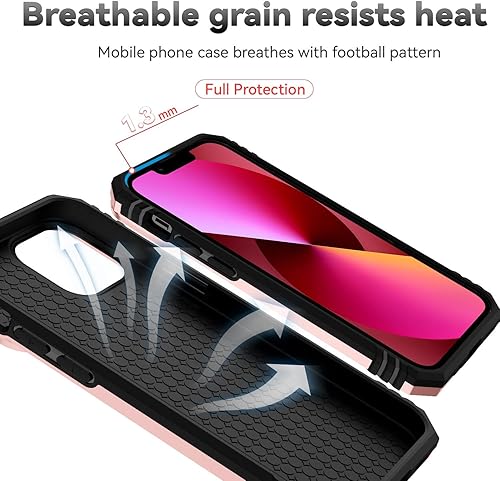 Miniatura 7 de Hitaoyou Funda para iPhone 13 Mini, funda para iPhone 13 Mini con funda para cámara y soporte, grado militar, a prueba de golpes, resistente, funda