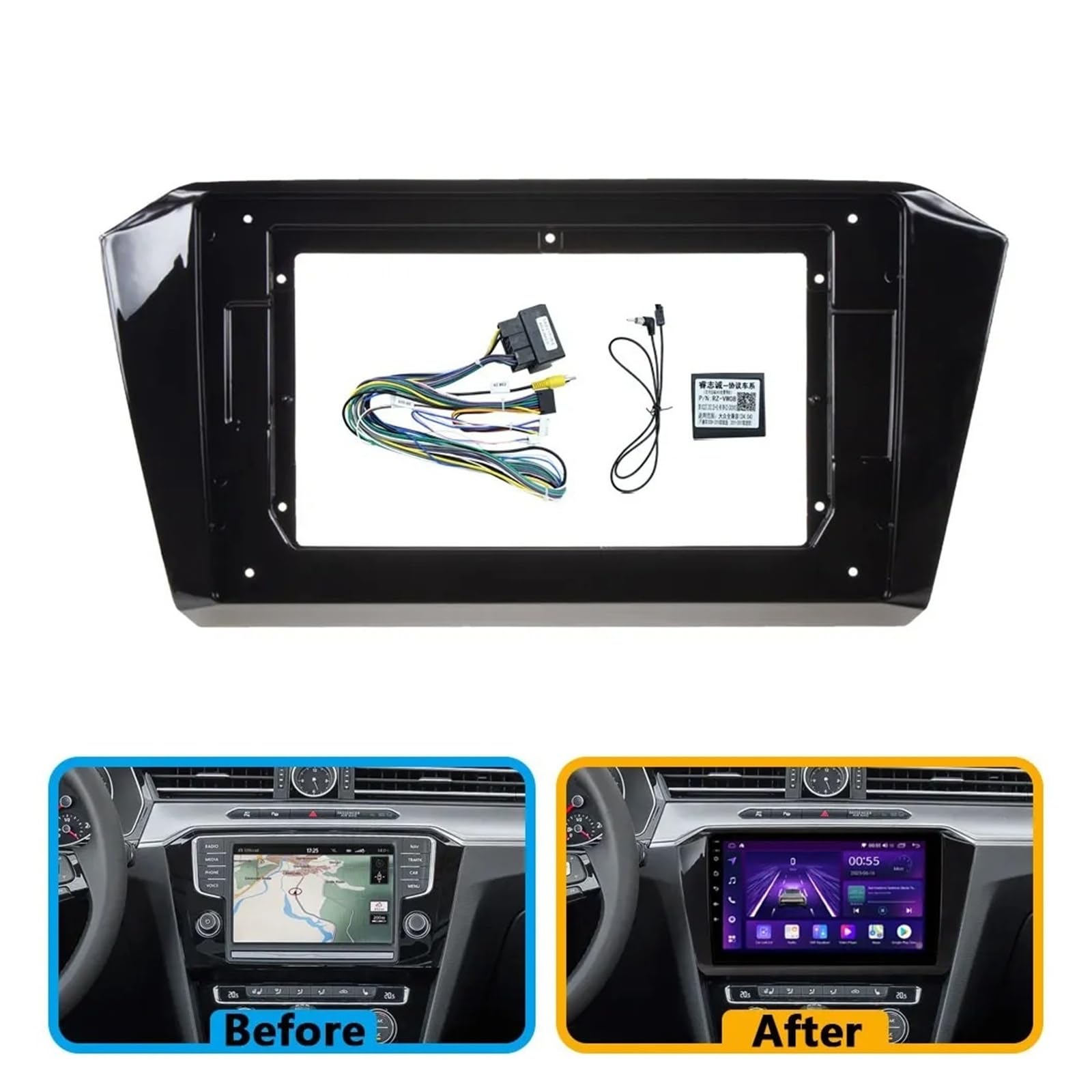 Mascherina Autoradio Cornice Stereo Car Dvd Fascia Android Radio Cornice 10.1 Pollici Video Stereo Pannello Cablaggio Canbus per VW per Passat B8 per Arteon 2014-2021 2022