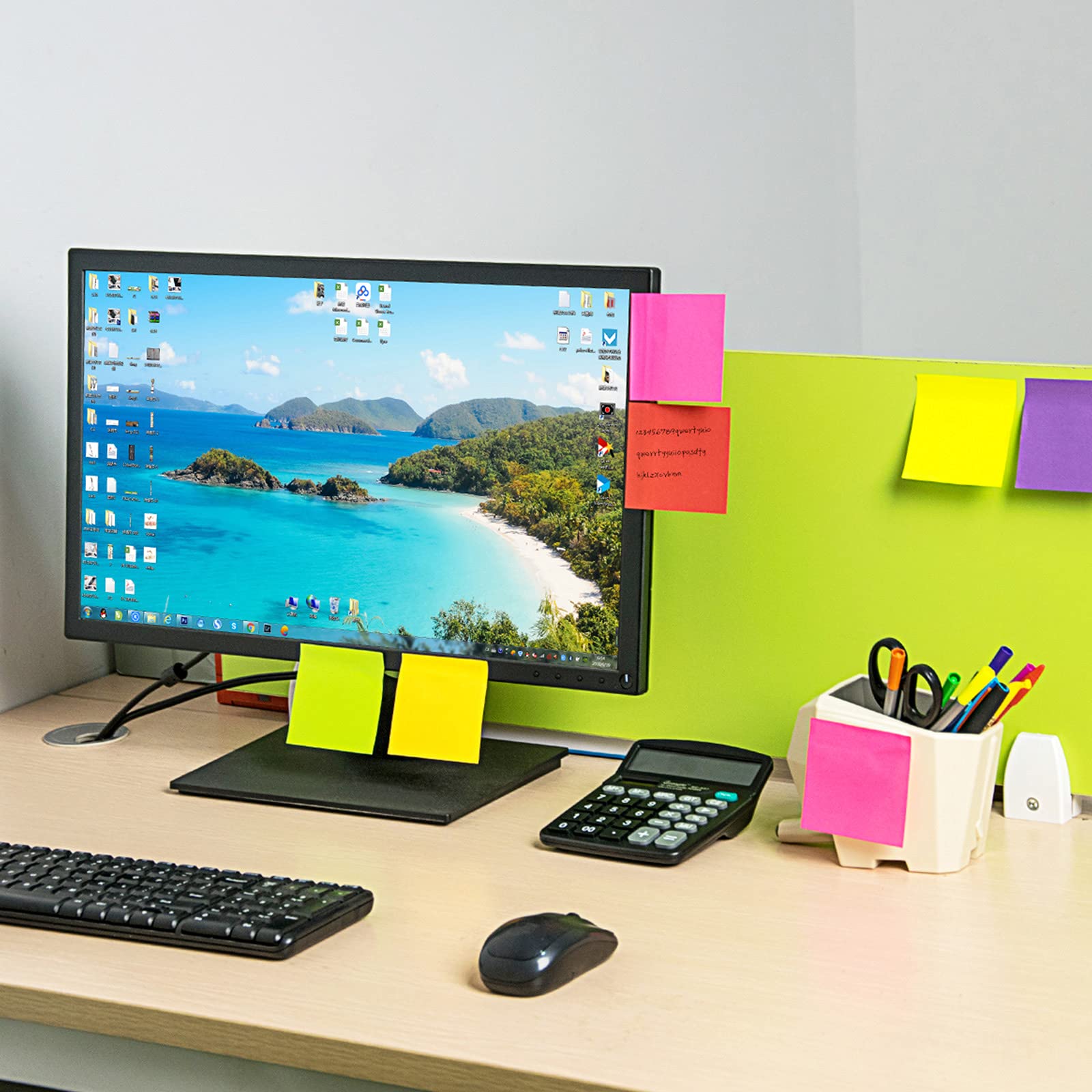 ZCZN Karteczki samoprzylepne Sticky Notes samoprzylepne karteczki samoprzylepne 14 bloków x 100 kartek, 51 x 38 mm, różowe