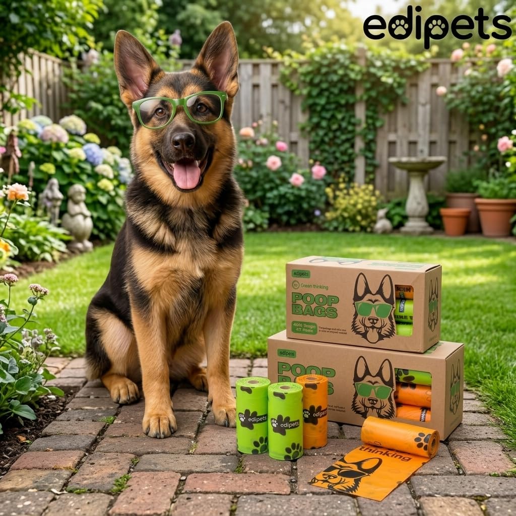 Edipets, Sacchetti Cane Biodegradabili, 405 o 540 pezzi, Extra Spesso, a prova di Perdite, non Profumati, Sacchettini per Cani, Raccogli Feci, Pet Bag (36 rotoli / 540 unità)