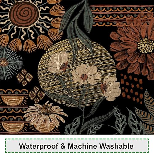 Miniatura 46 de Cortina de ducha de baño con temática de dinosaurio, cortina de ducha de hojas tropicales de dinosaurio verde con ganchos, cortina de ducha de tela