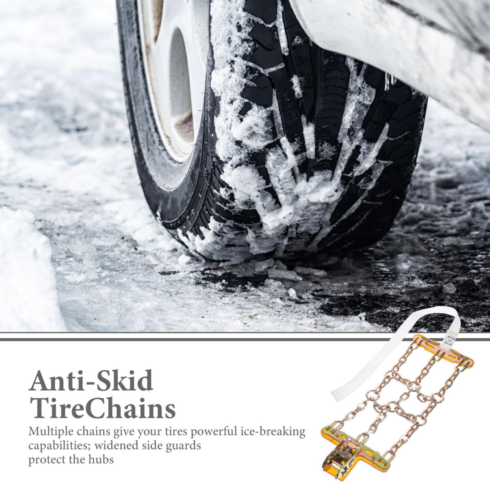 Catene da Neve per Auto e Suv, Catena Regolabile per Pneumatici | Cinghie di Tensione, Struttura Incrociata Stabile, Bordi Laterali Allargati, Metallo e Nailon Colore Casuale