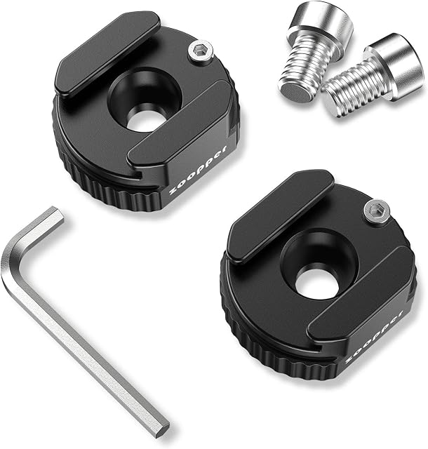 Zoopper 2 Pack Cold Shoe Mount Adapter Bracket Hot Shoe with 1/4" Thread for Camera Cage Flash LED Monitor