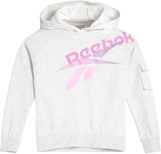 Reebok Girls? Sweatshirt ? Tie Dye Fleece Pullover Sweatshirt (Size: 7-16), Size Large/(12), Oatmeal Heather