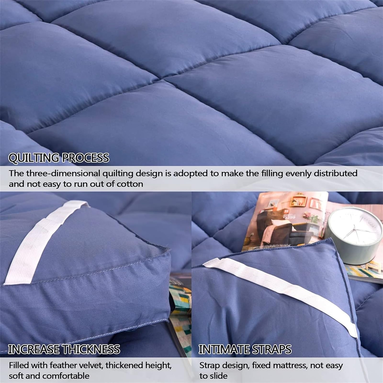Colchón de futón de Suelo de Terciopelo de plumón, tamaño Completo King Queen, colchón de Suelo japonés, colchón de Tatami for Cama de Invitados, colchón for Dormir for Dormitorio de Estudiantes (Col