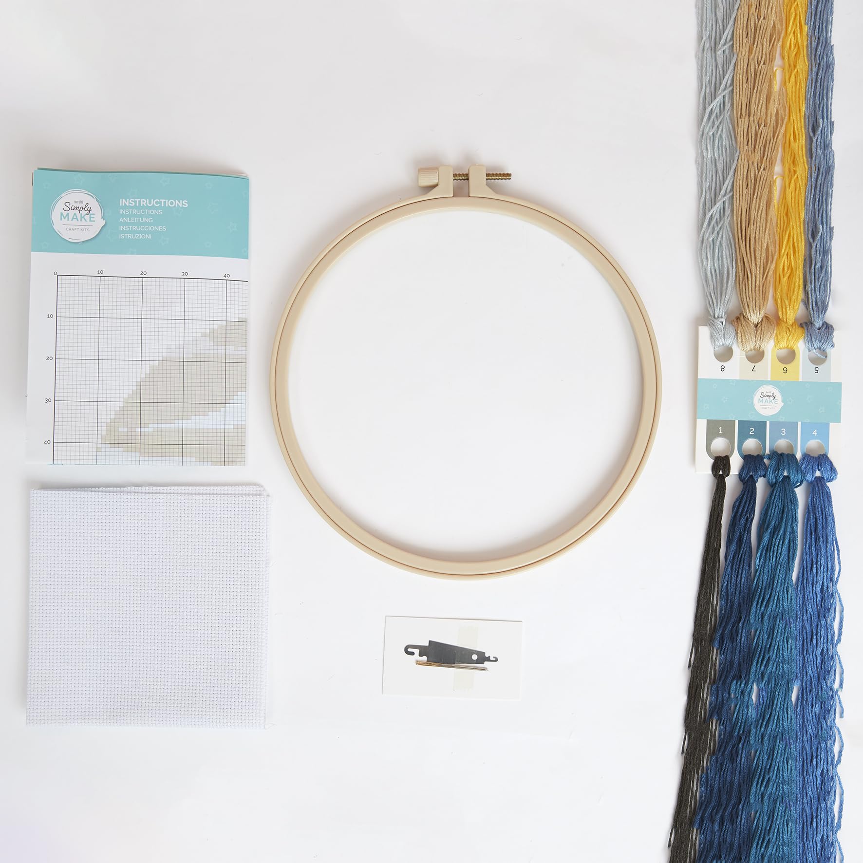 Simply MAKE Cross Stitch Kit Mountain Bike Design, Kids & Adults, Hoop, Embroidery Thread, Adult Crafts, Beginners Craft Kit - Image 4