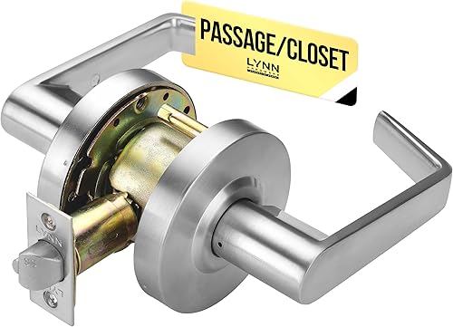 Miniatura 11 de LYNN HARDWARE Cerradura de puerta de palanca comercial de diseño medio/resistente, privacidad de baño con indicador de puerta, perilla de puerta de