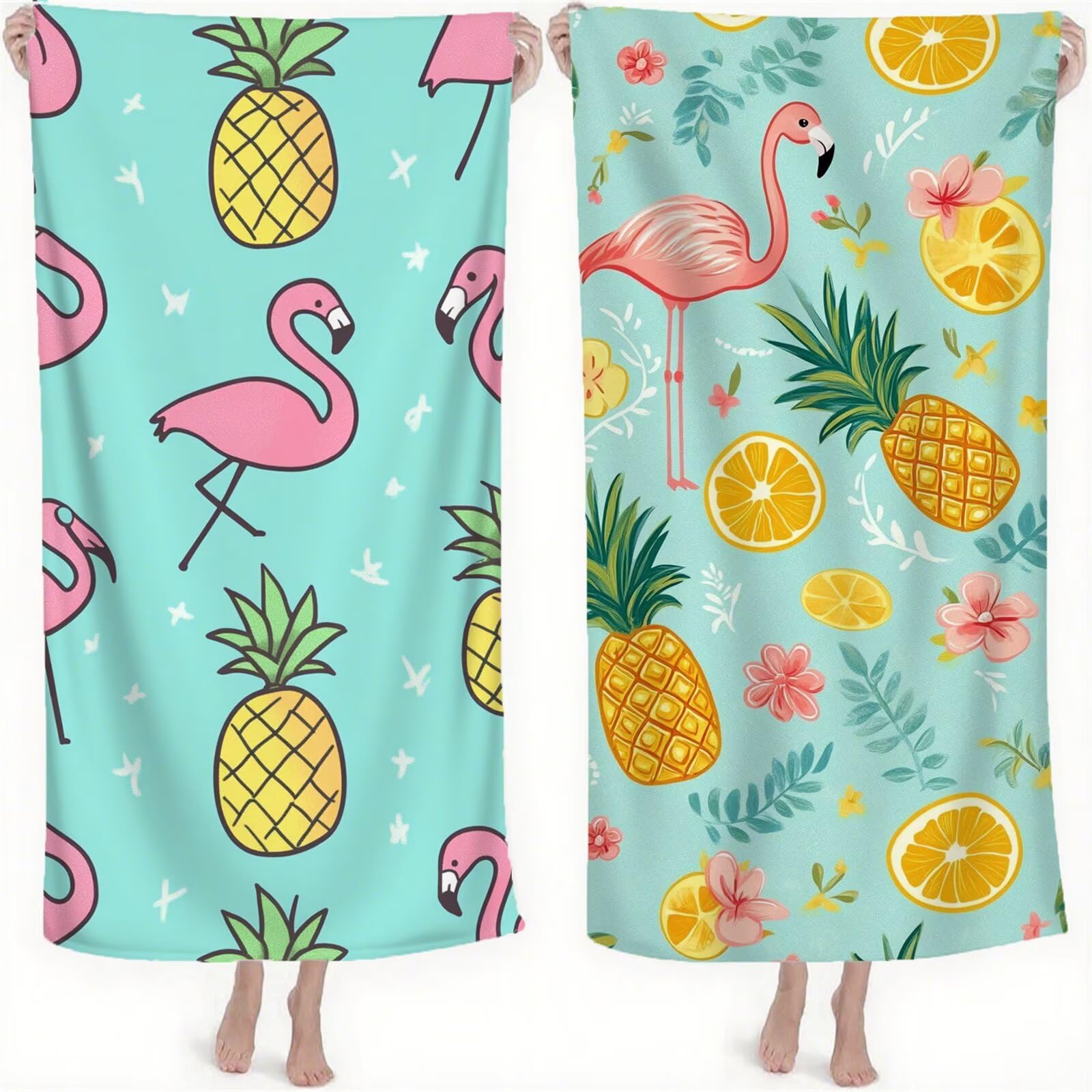 Serviette de Plage XXL 220x100 cm Anti Sable et Séchage Rapide Microfibre Drap de Plage Serviette de Bain Grande Taille Drap de Bain pour Homme Femme Voyages Natation Camping Pique Nique Ananas S-677