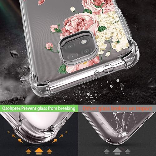Miniatura 3 de Osophter Funda para Moto G Power 2021, diseño floral floral para niñas y mujeres, absorción de golpes, flexible de goma TPU para Motorola G Power