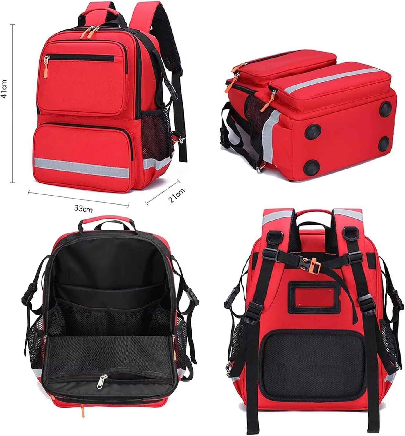 Zaino Per Traumi Di Emergenza, Borsa Primo Soccorso Con Riflettente, Grande Capacità, Infermiere Domiciliare,Medicale Per Campeggio, Escursionismo, Trekking