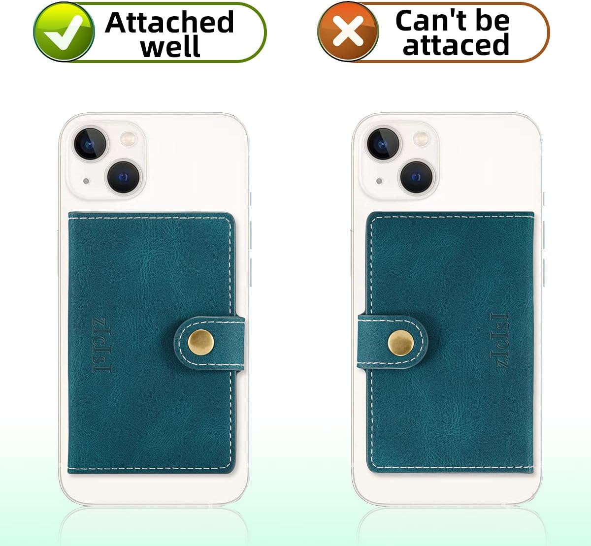 Magnetic Phone Wallet,Compatible with Magsafe Wallet for iPhone 16/15/14 Pro Max/14 Pro/14 Plus/13/12 Series,5 Card Holders with Magsafe and RFID Blocking,Vegan Leather,Teal - Image 6