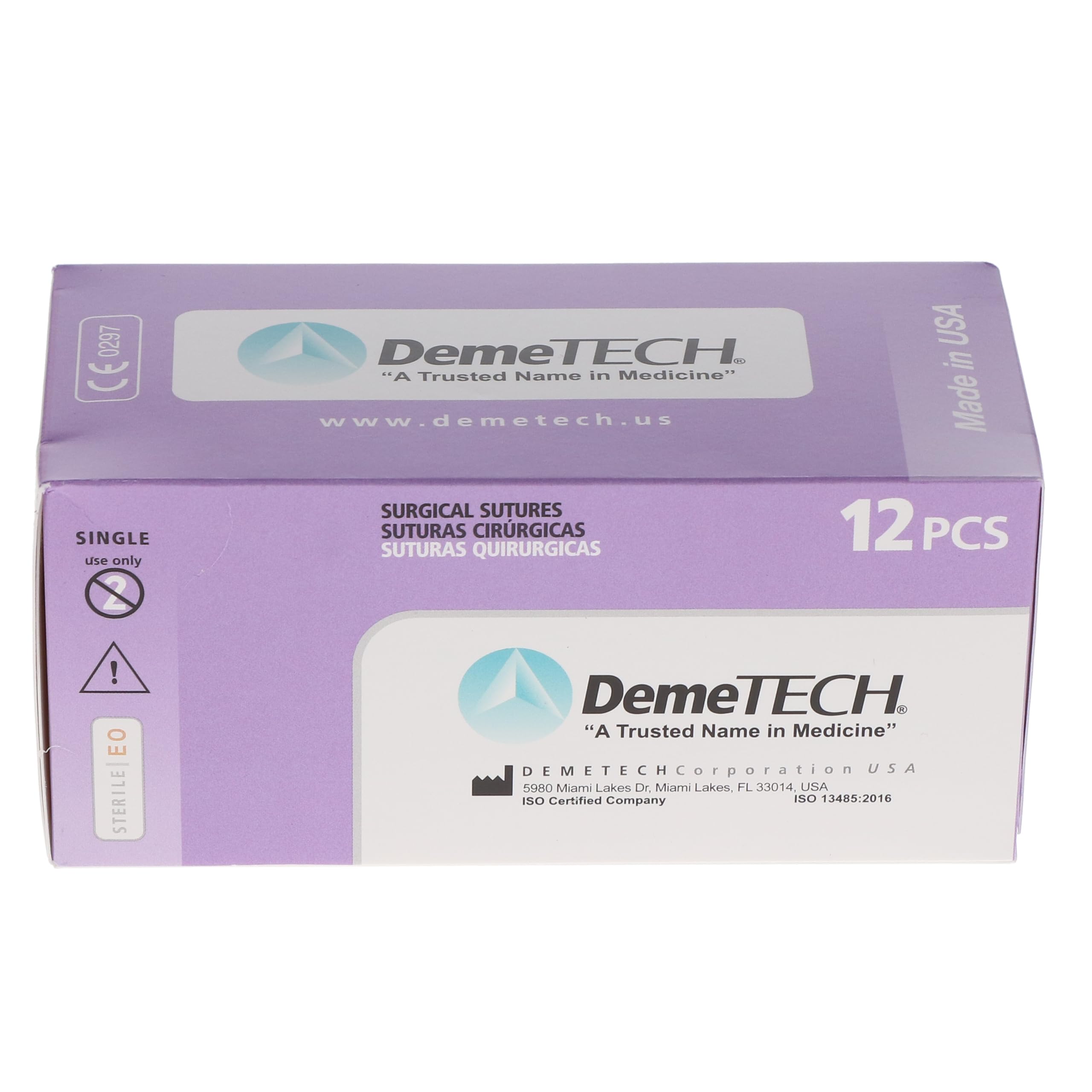 House Brand Dentistry 103121 HSB Polyglactin Violet Precision Point Reverse Cutting Sutures 45cm 4/0 13mm 3/8 Circle 12/Bx