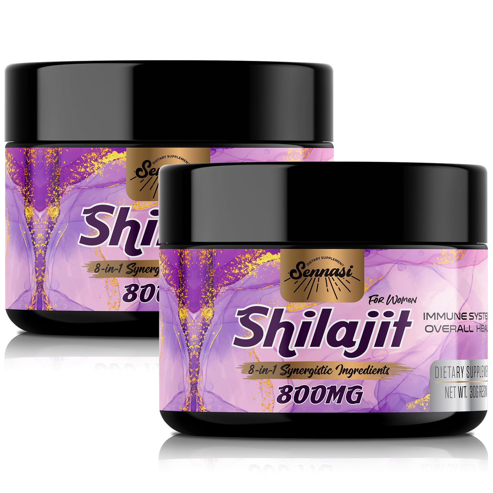 Photo 1 of 800Mg Shilajit Pure Himalayan Organic, Shilajit Resin Maximum Potency Gold Grade, Shilajit Supplement with 8-in-1 Natural Blend & 85+ Trace Minerals for Women, Energy & Immunity,60 Grams?2 Packs? 1.06 Ounce (Pack of 2)