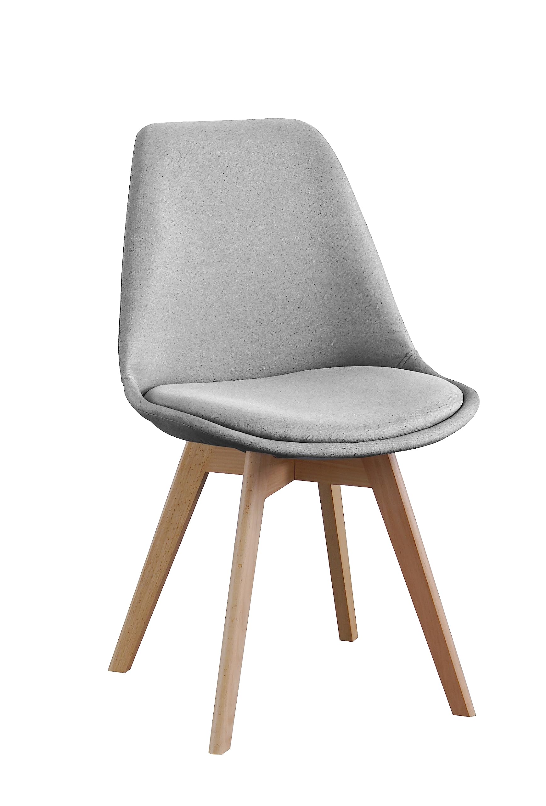 SHIITO | Modelo Otto - Pack de 2 Sillas de Comedor de Estilo Nórdico | Tapizadas con Tela | 41.5 x 43 x 83 - Color Gris | Diseño Sencillo y Elegante | con Patas de Haya