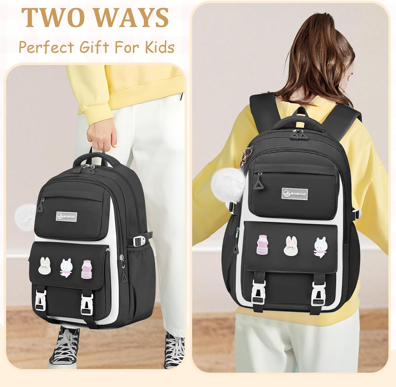 Kids Backpacks for Girls - Cute Girls Backpack for Elementary, Middle and High School Students - 18" School Bookbag - Image 6