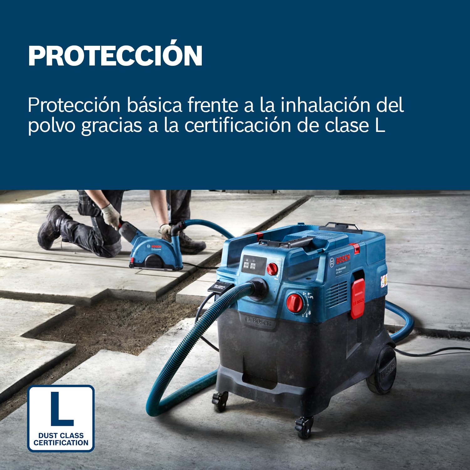 Bosch Professional aspirador universal GAS 400 A (1200 W, limpieza automática del filtro (AFC), con filtro principal, manguera, adaptador PT, tubo curvado, 2 bolsas de recogida de polvo)
