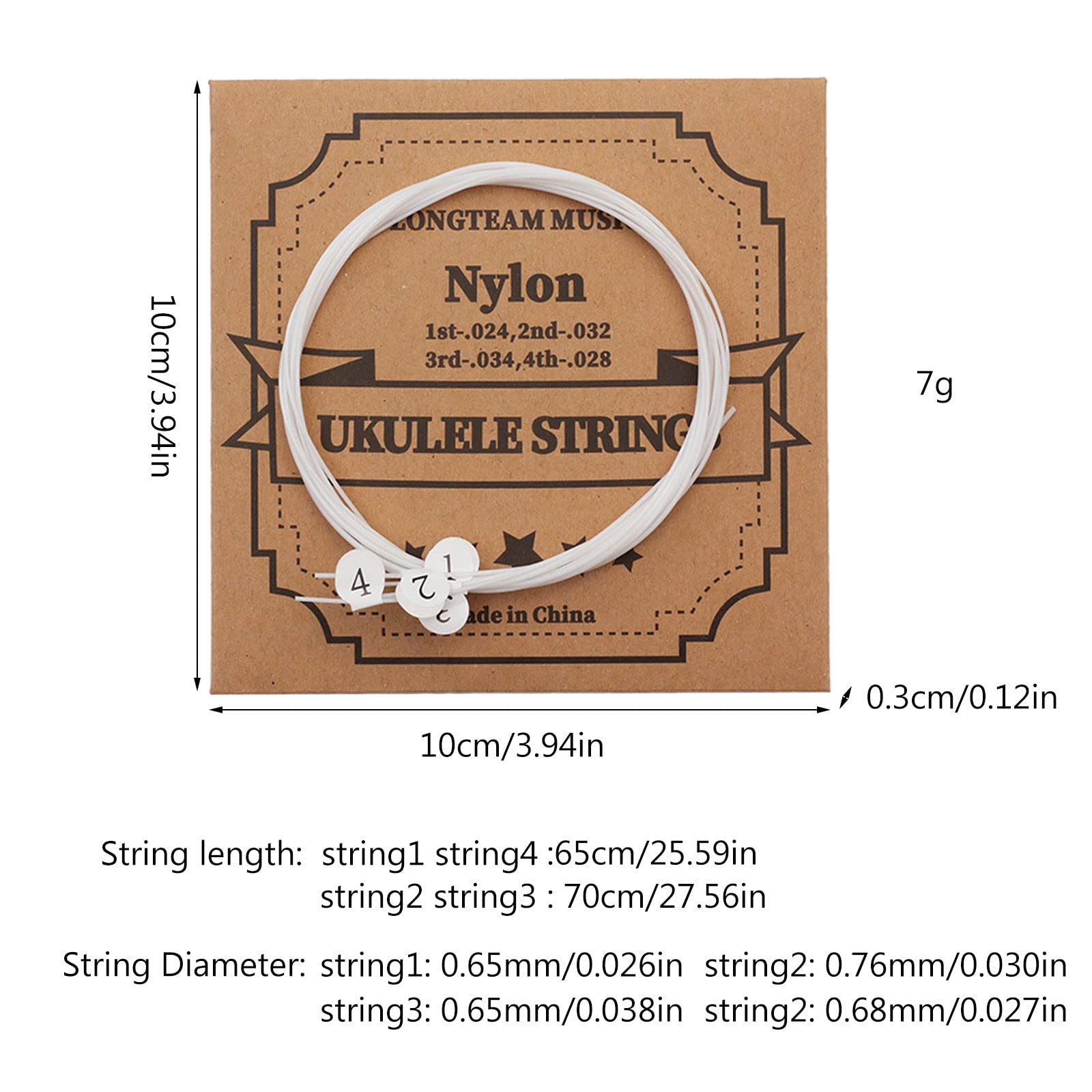 Ukulele Saiten Set 4 Stück Klar Nylon Saiten Ersatzteile Zubehör für Ukulele