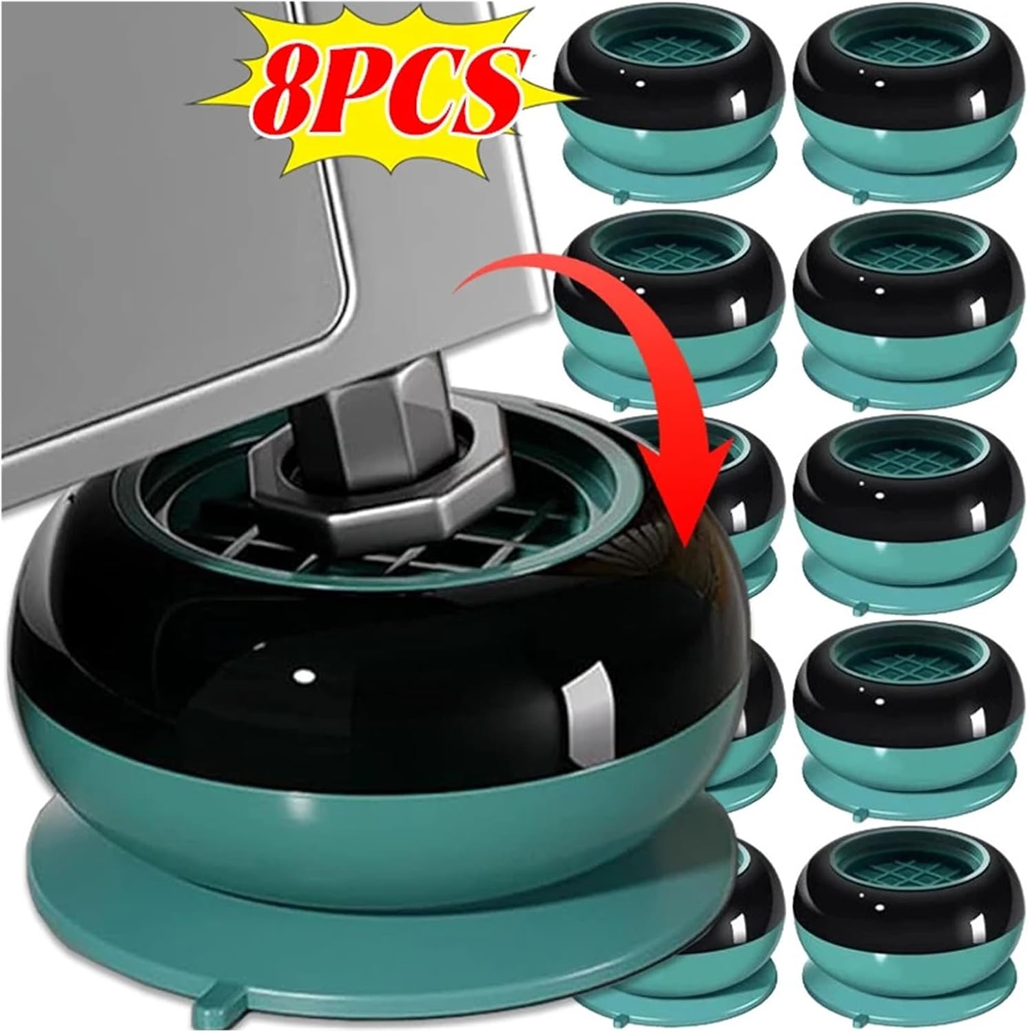 Washing Machine Anti Vibration Pads Adjustable Furniture Rubber Foot Mats Non-Slip Silent Cushions Refrigerator Support(White-4pcs)