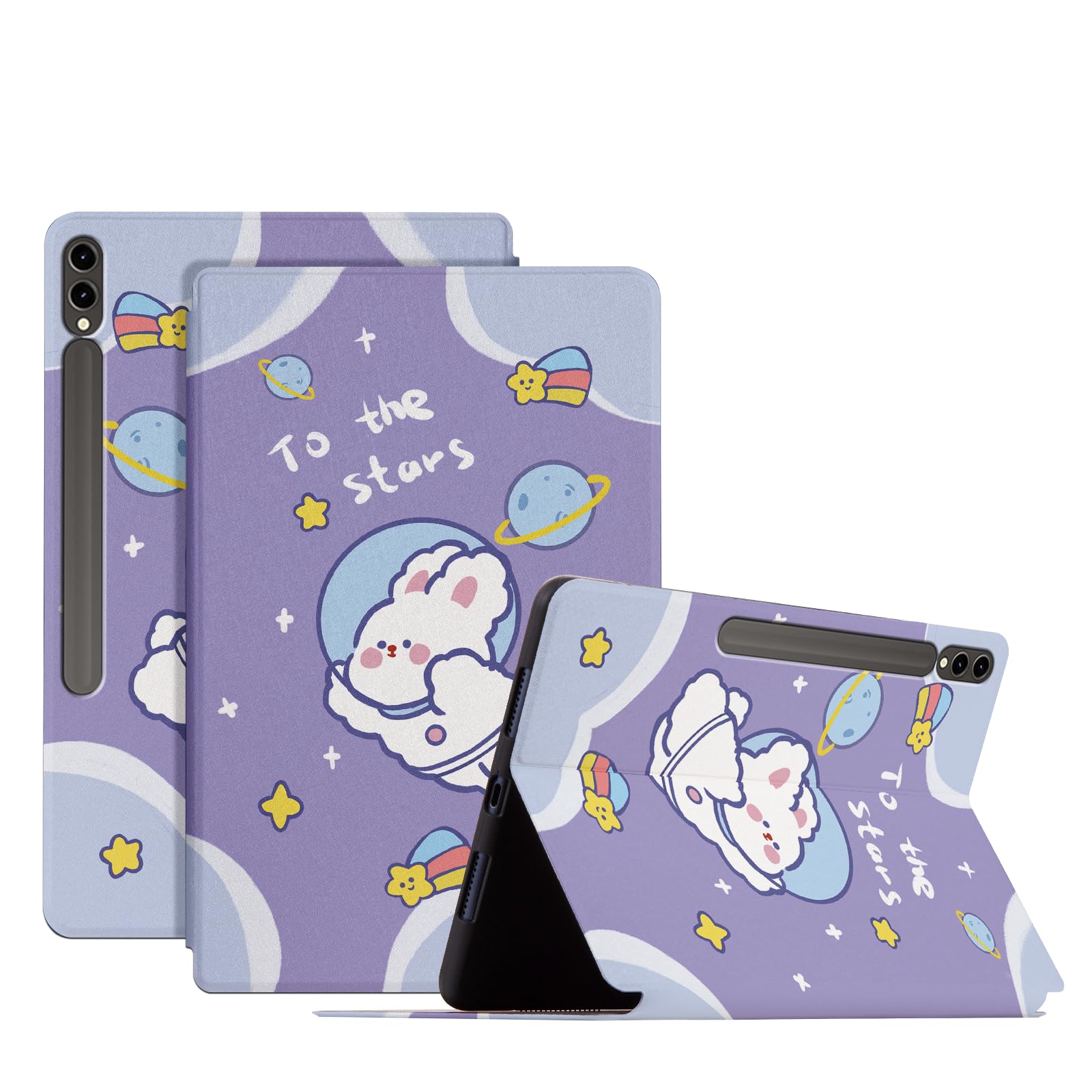 Nuouxoco for Samsung Tab S9 Plus 12.4-inch Case 2023, Multi-Angle Smart Stand Shell Cover Protective Case for Samsung Galaxy Tab S9 FE Plus Tablet (