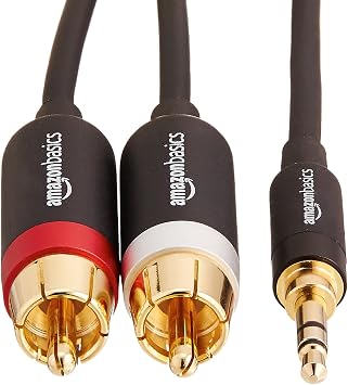 Behringer U-CONTROL UCA222 Ultra-Low Latency 2 In/2 Out USB Audio Interface with Digital Output & Amazon Basics 3.5mm to 2-Male RCA Adapter Cable - 2.4m / 8 Feet
