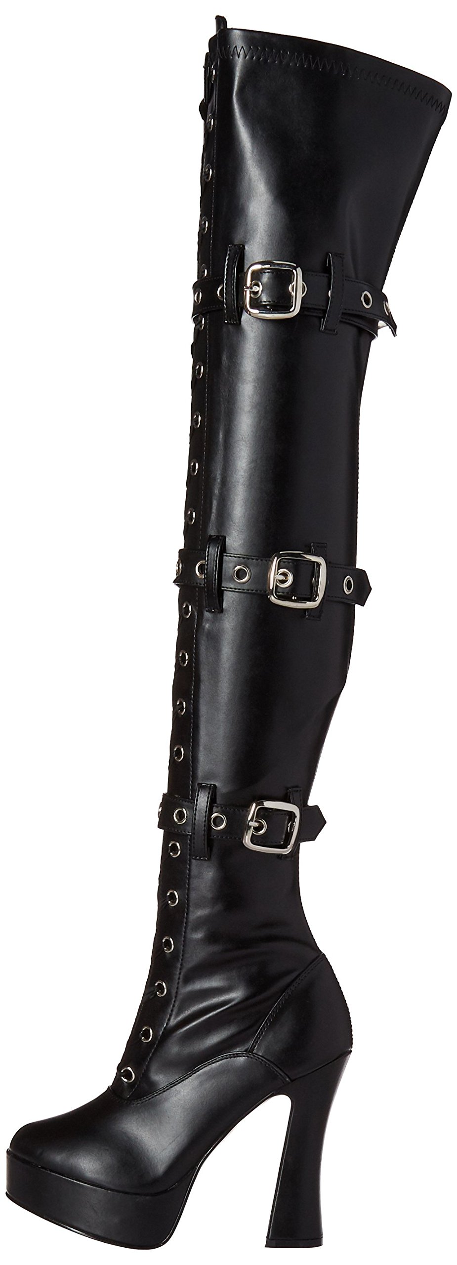 Pleaser ELECTRA-3028 Blk STR Faux Leather UK