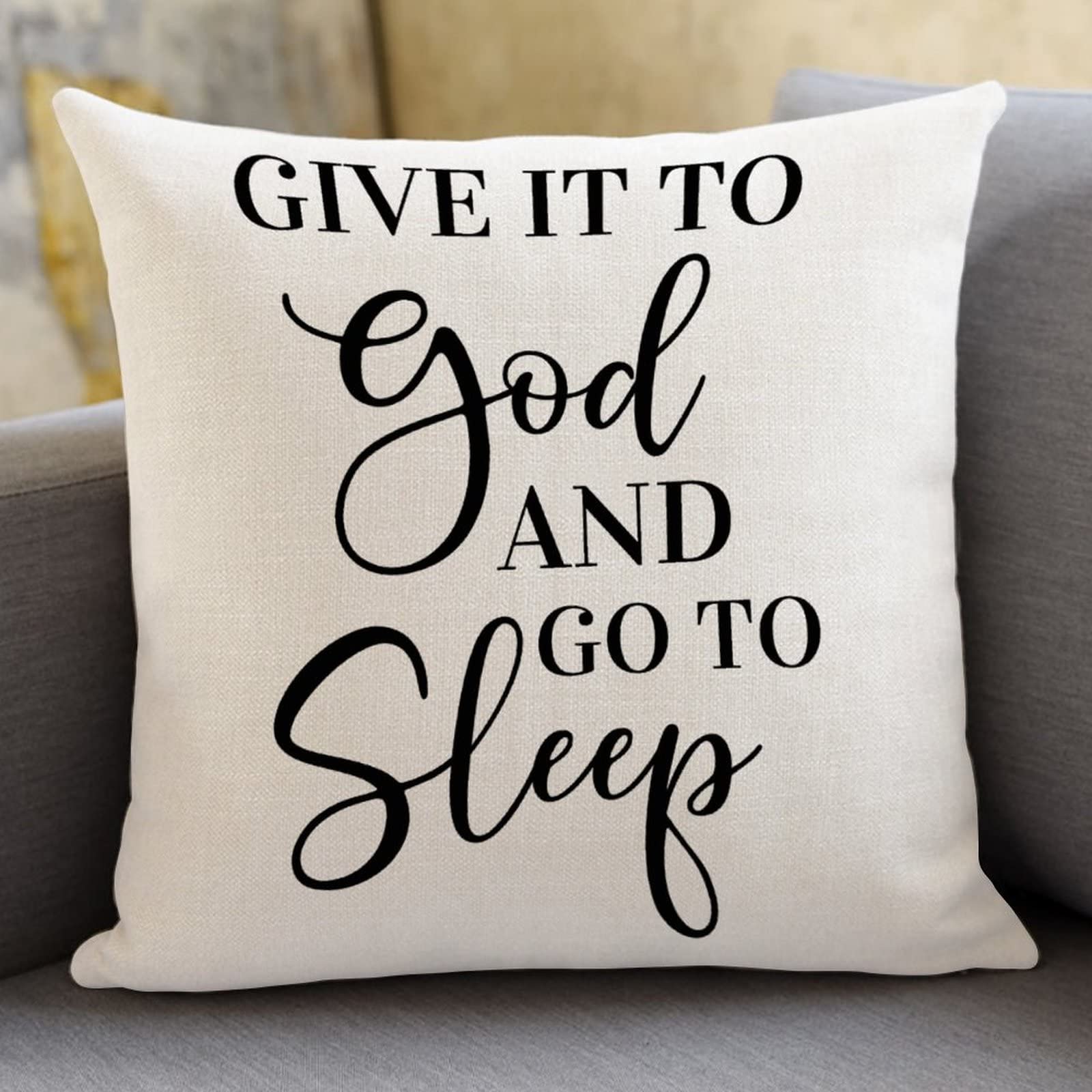 Knibeo Dale A Dios Y Ve A Dormir, Funda De Almohada Decorativa Para Cama, Funda De Almohada De Seda De 16 X 24 Pulgadas, Funda De Almohada Decorativa Para Dormitorio (negro