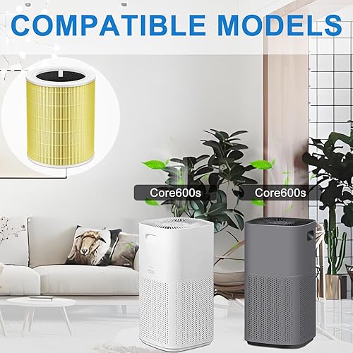 Miniatura 3 de Filtros de repuesto Core 600S compatibles con el purificador de aire LEVOIT Core 600S-RF, 3 en 1 H13 y filtros de carbón activado de alta