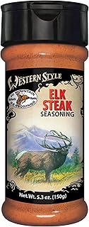 Hi Mountain Seasonings | ELK STEAK | Western Style Seasoning for Venison, ELK, & Deer | Great for Ribeye, Tenderloin, Flank, & New York Steaks, Ribs & More | Seasoning for Grilling & BBQ (4.8 Oz)