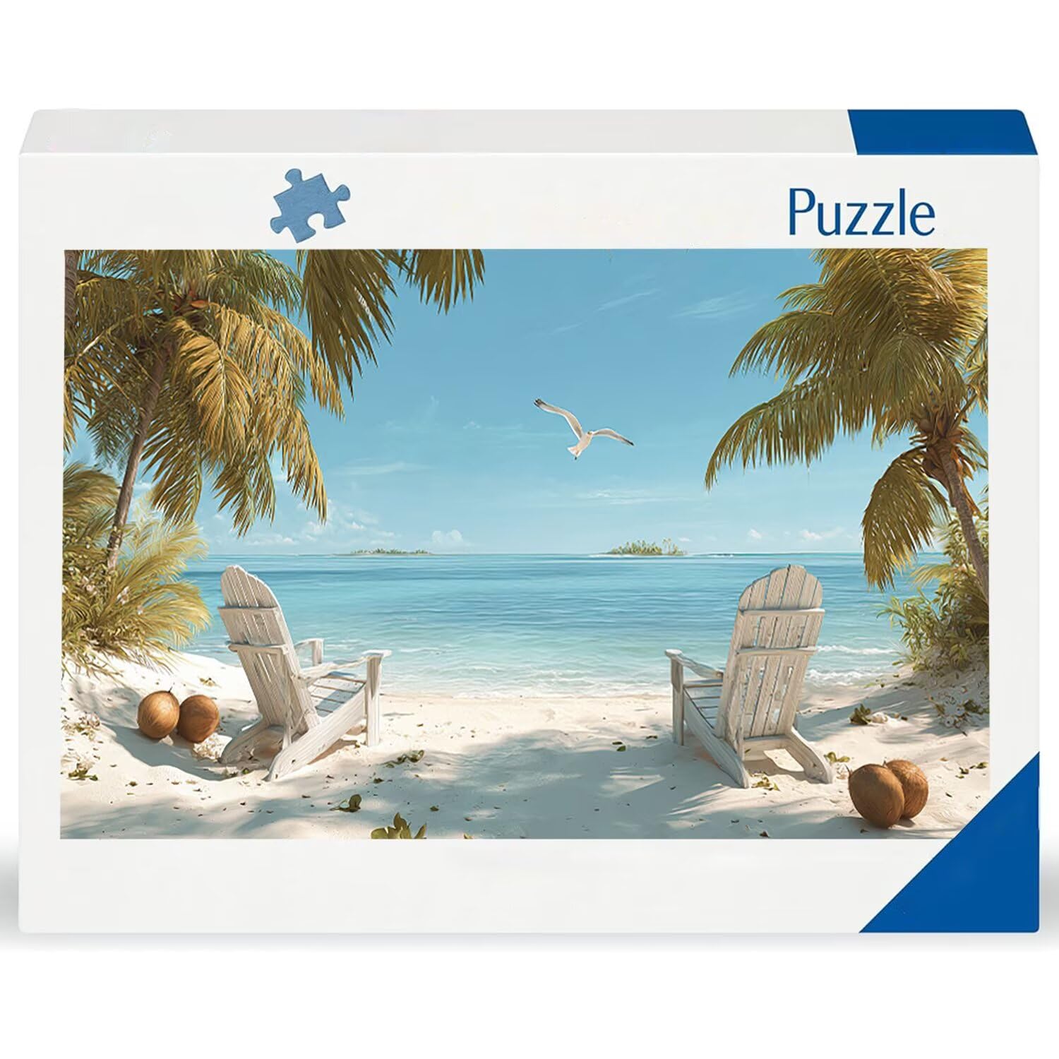 Puzzle dla dorosłych 1692 sztuk, widok na morze na plaży Puzzle, trudne, wyzwanie, puzzle idealnie pasują, napis na plecach, prezent dla seniorów (179x31cm) v-836
