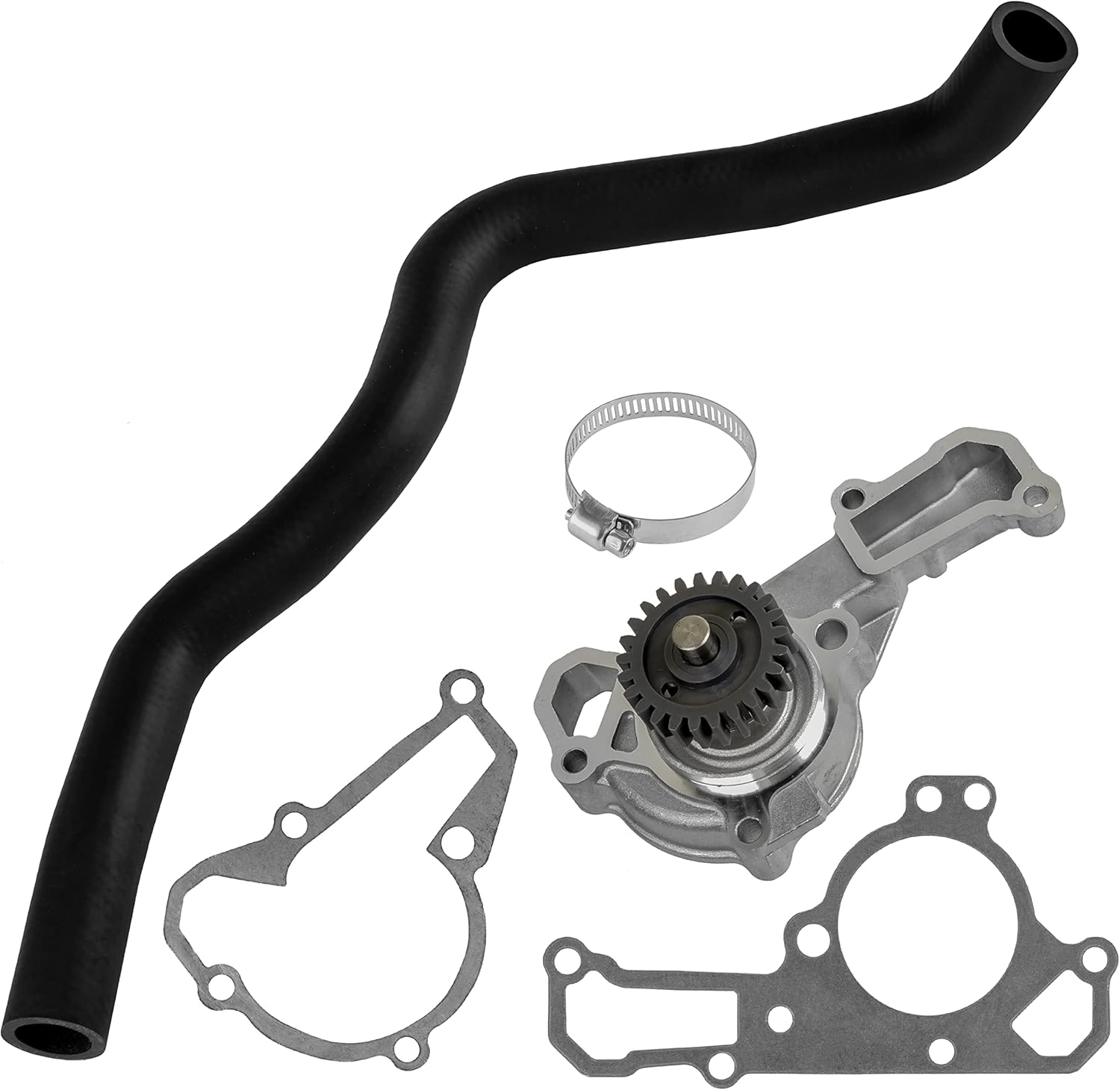 Caltric Water Pump Radiator Hose with Gasket Compatible with John Deere 2243 Gas 285 320 345 F725 GX345