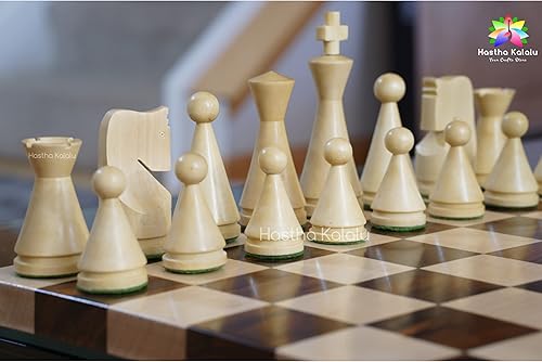 Miniatura 6 de Hastha Kalalu Juego de ajedrez moderno de la serie Poni rusa reproducido de estilo minimalista con reinas extra King de 4 pulgadas con peso, piezas