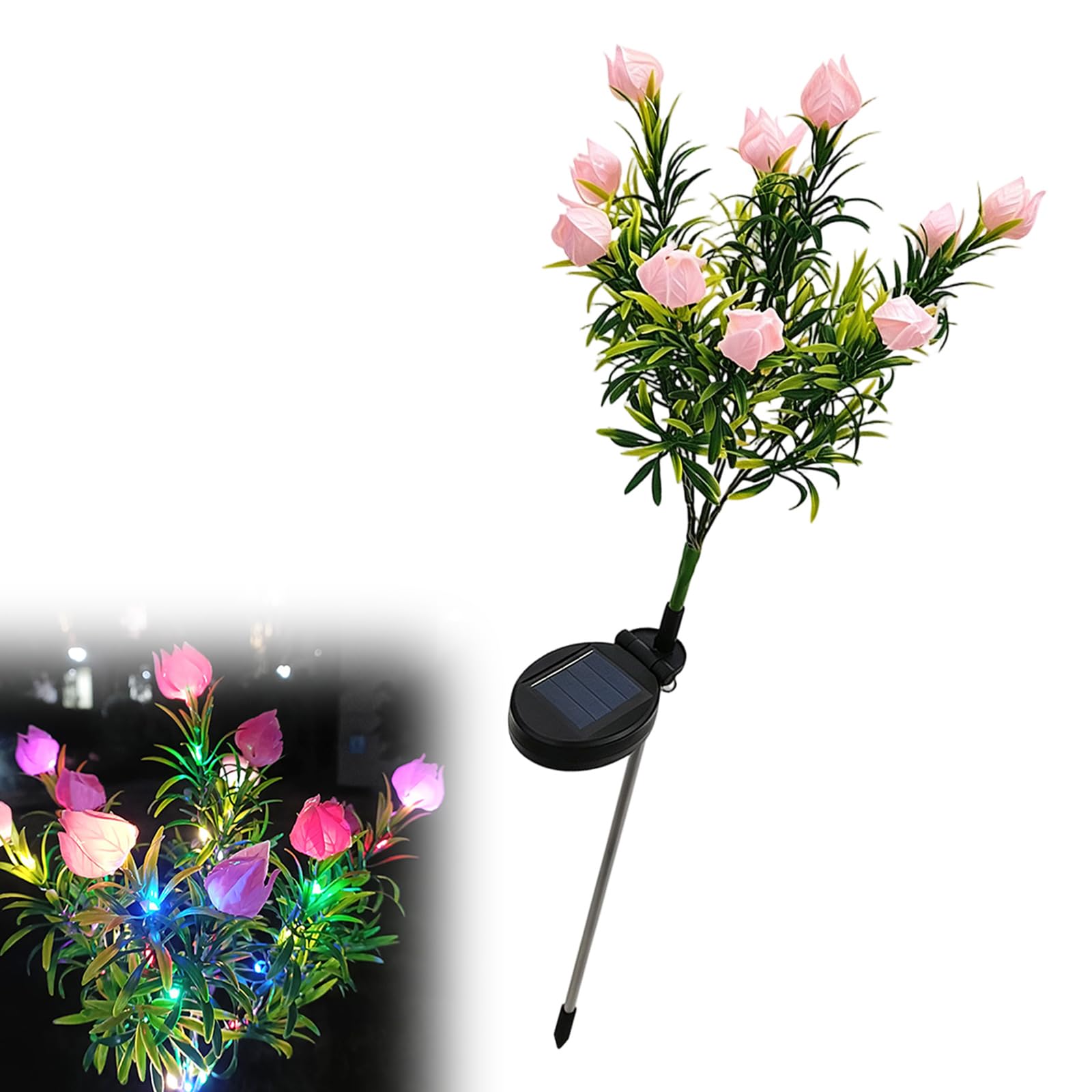 Pangboer F Loral Stake Lamp With Solar Powered Led Branches, Garden Decor Or Balconies, Ences, Yards And Patios Solar Loral Yard Light Lower Walkway Lamp Patio Border Decor Garden Stake Ence Led